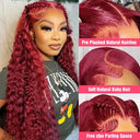 Burgundy 13x6 HD Lace Frontal Wig 99J Deep Wave Hair