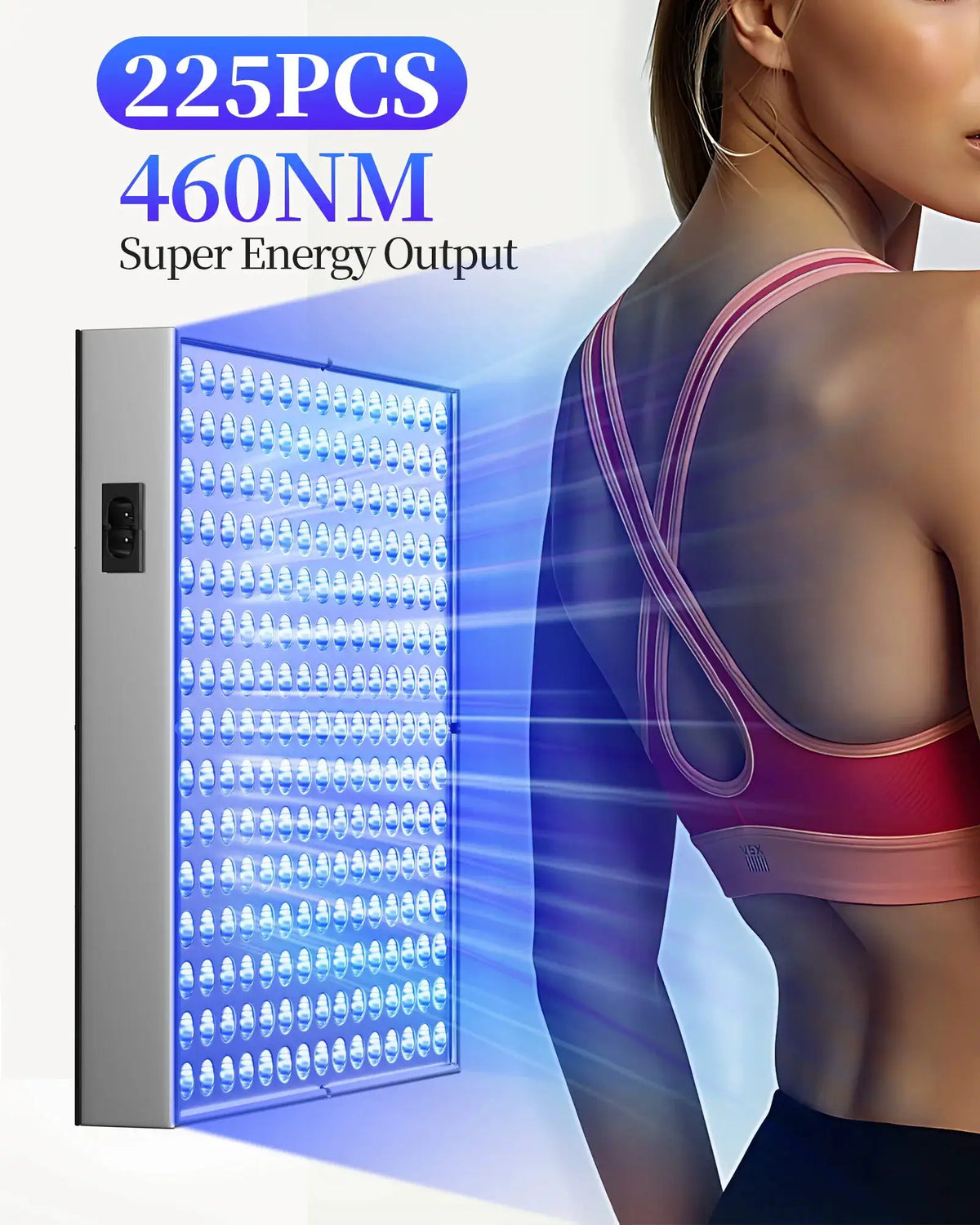 225LED Tanning Lamp 460nm Blue Light Therapy Device Tanning Machine for Body Face Sunless Tanning Light Home Use Portable Skin Care Beauty Equipment