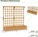 72 In Wood Raised Planter With Trellis