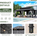 Aoxun 12x20ft Aluminum Garden Pavilion