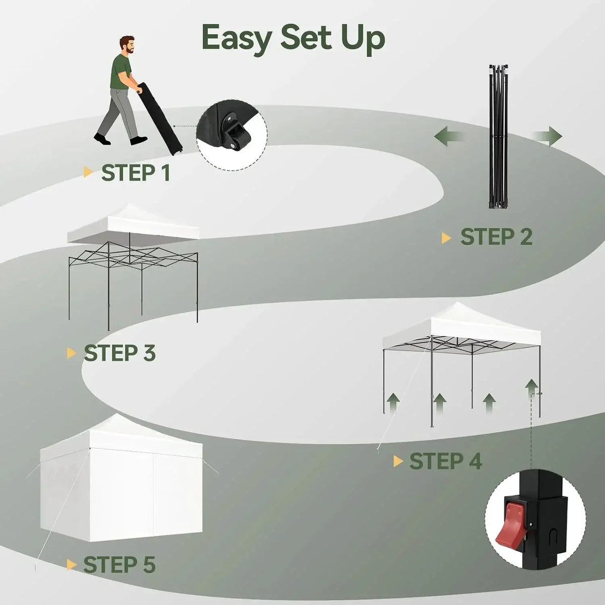 Aoxun 3 x 3m Pop-Up Gazebo Waterproof Heavy-Duty Canopy Tent with Sidewalls, UV Protection, Roller Bag, and Sandbags for Camping, Beach, Weddings, Parties, and Outdoor Shelter