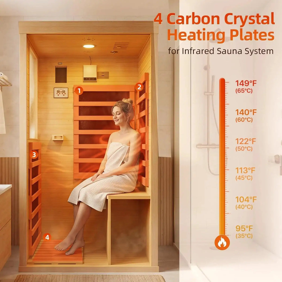 Small 1 Person Wood Infrared Sauna