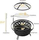 Portable Steel Fire Pit With Grill
