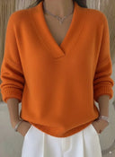 V Neck Casual Pullover Sweater