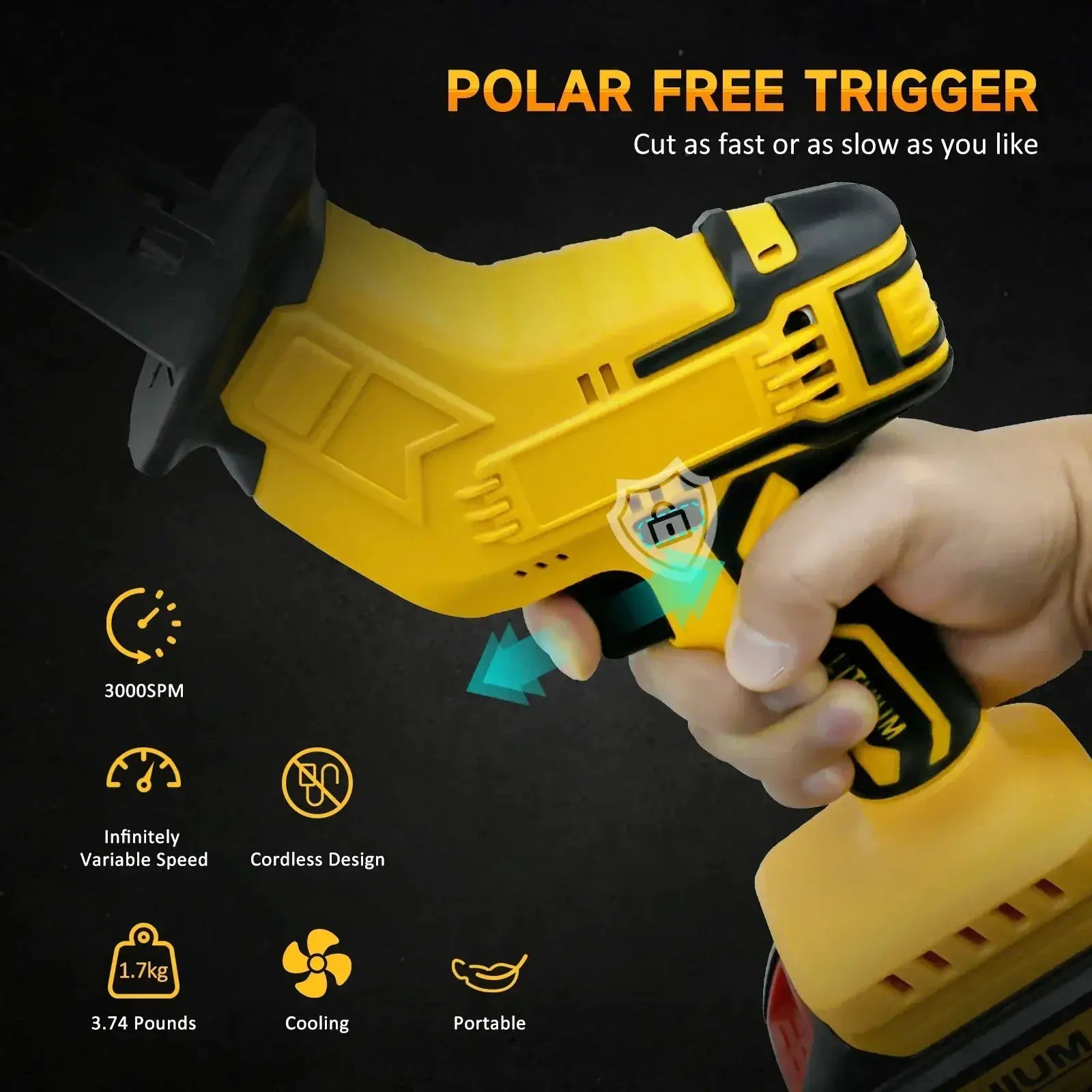 20V Reciprocating Saw 0 To 3000 SPM Ergonomic Tool