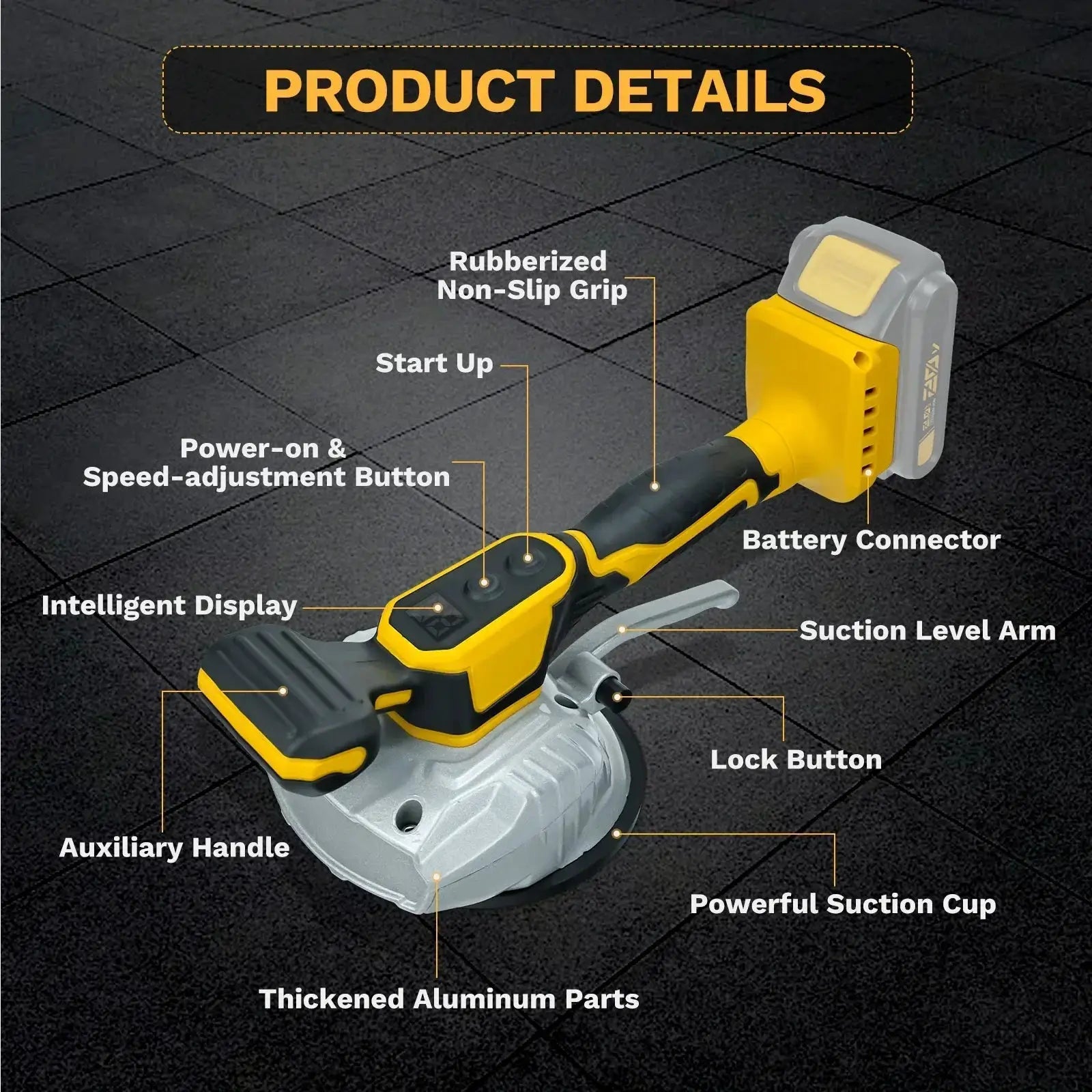 Cordless Brushless Tile Leveling Machine With 8 Speeds