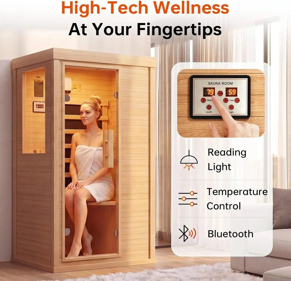 Small 1 Person Wood Infrared Sauna