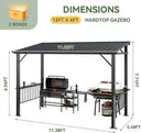 12x6ft Hardtop BBQ Gazebo With Shelves