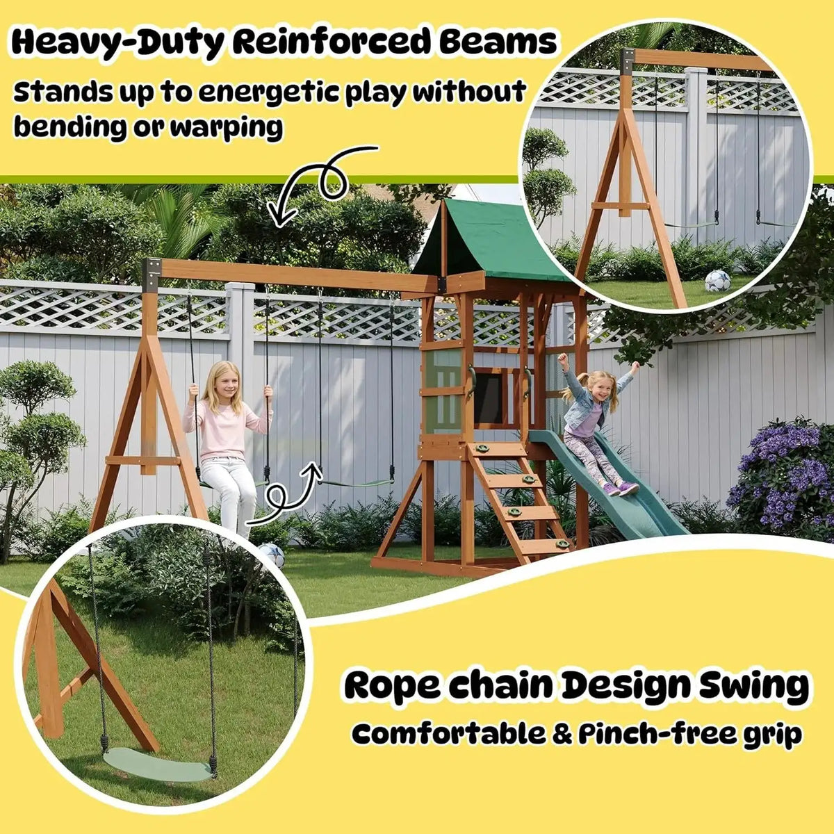 Nordivale Backyard Wood Swing Set