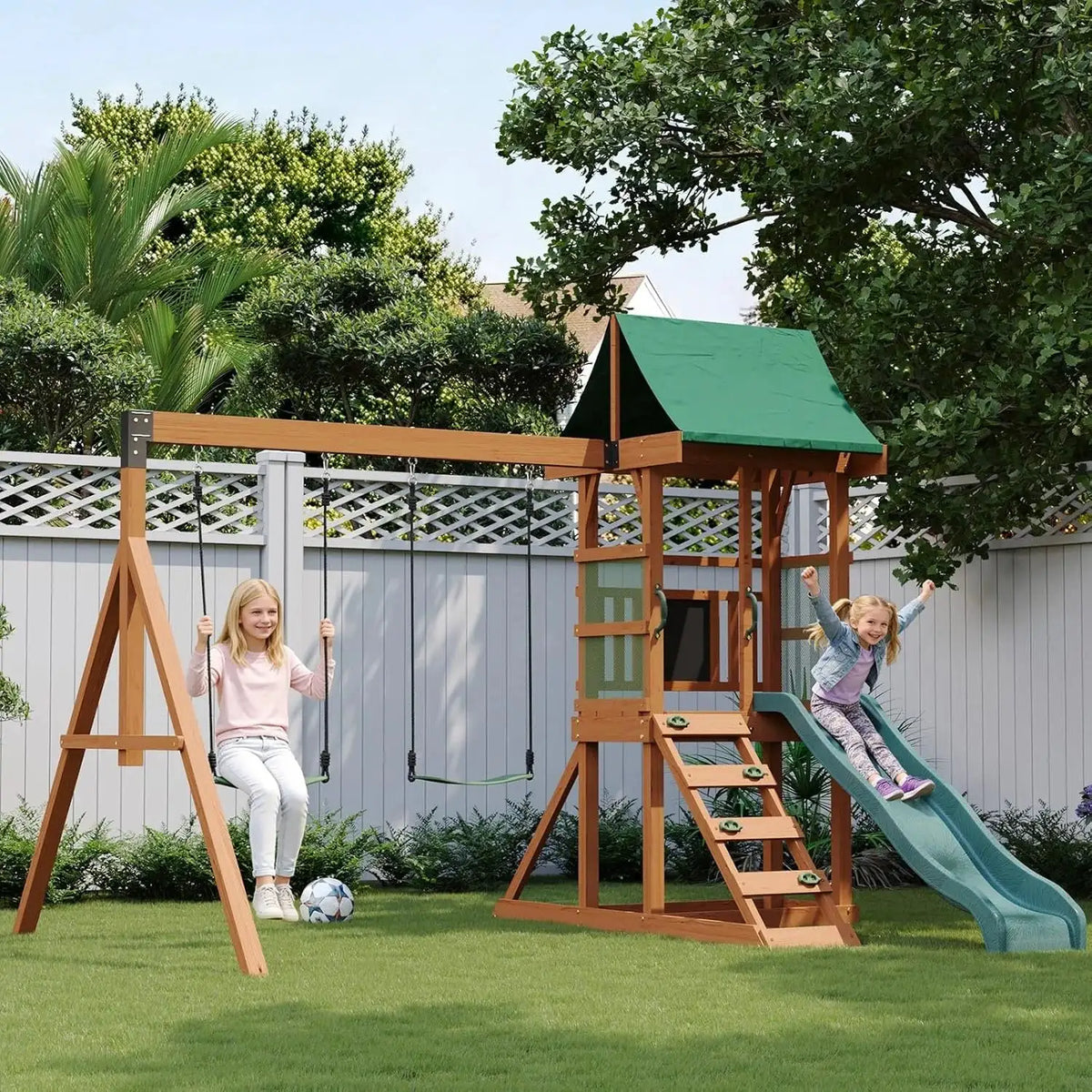 Nordivale Backyard Wood Swing Set