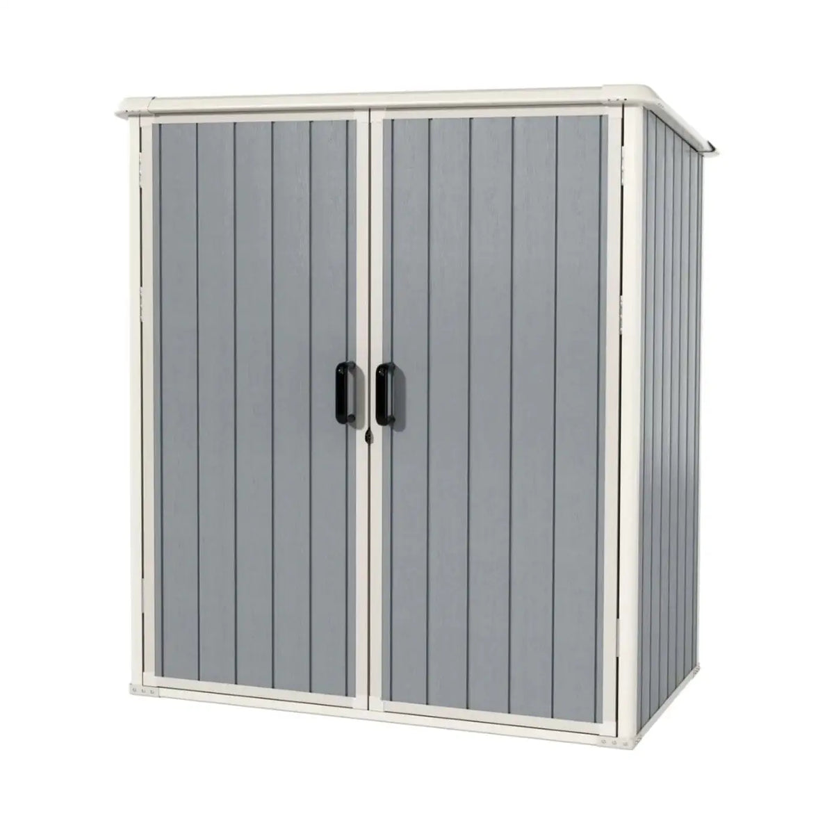 5x3ft Outdoor Storage Shed Resin Shed With Floor And Lockable Door Plastic Sheds For Garbage Can Tool Accessories Lawn Garden Grey