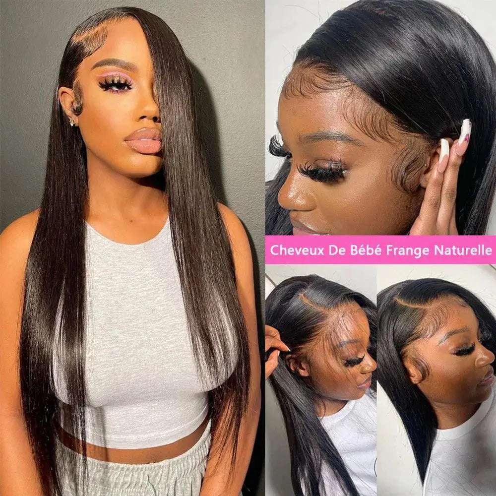 30 Inch 360 Lace Front Human Hair Wig Bone Straight