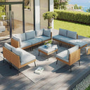 Aoxun Grey Wicker Sectional Sofa