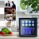 EKOJUCE Glass Door Mini Fridge, Countertop Beverage Refrigerator