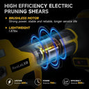 Cordless 480W Brushless Electric Pruning Shears With LCD Display