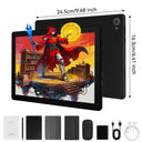 10.1 Inch Android15 Tablet Bundle Set Octa‑Core A523,20GB(3+17GB Virtual)RAM 64GB ROM 1TB Expandable,Widevine L1 IPS 16:10 Display WiFi6 Face ID Unlock 5000mAh Dual Speakers Full Kit with Keyboard Mouse Case Stylus Earbuds