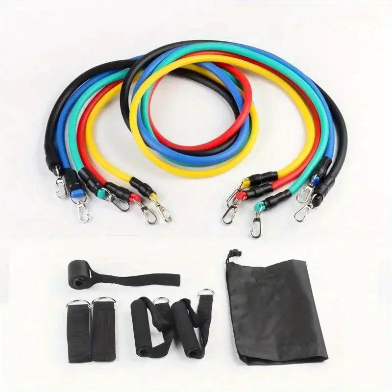 11-Piece TPE Resistance Bands Kit for Full-Body Workouts - OurLum.com