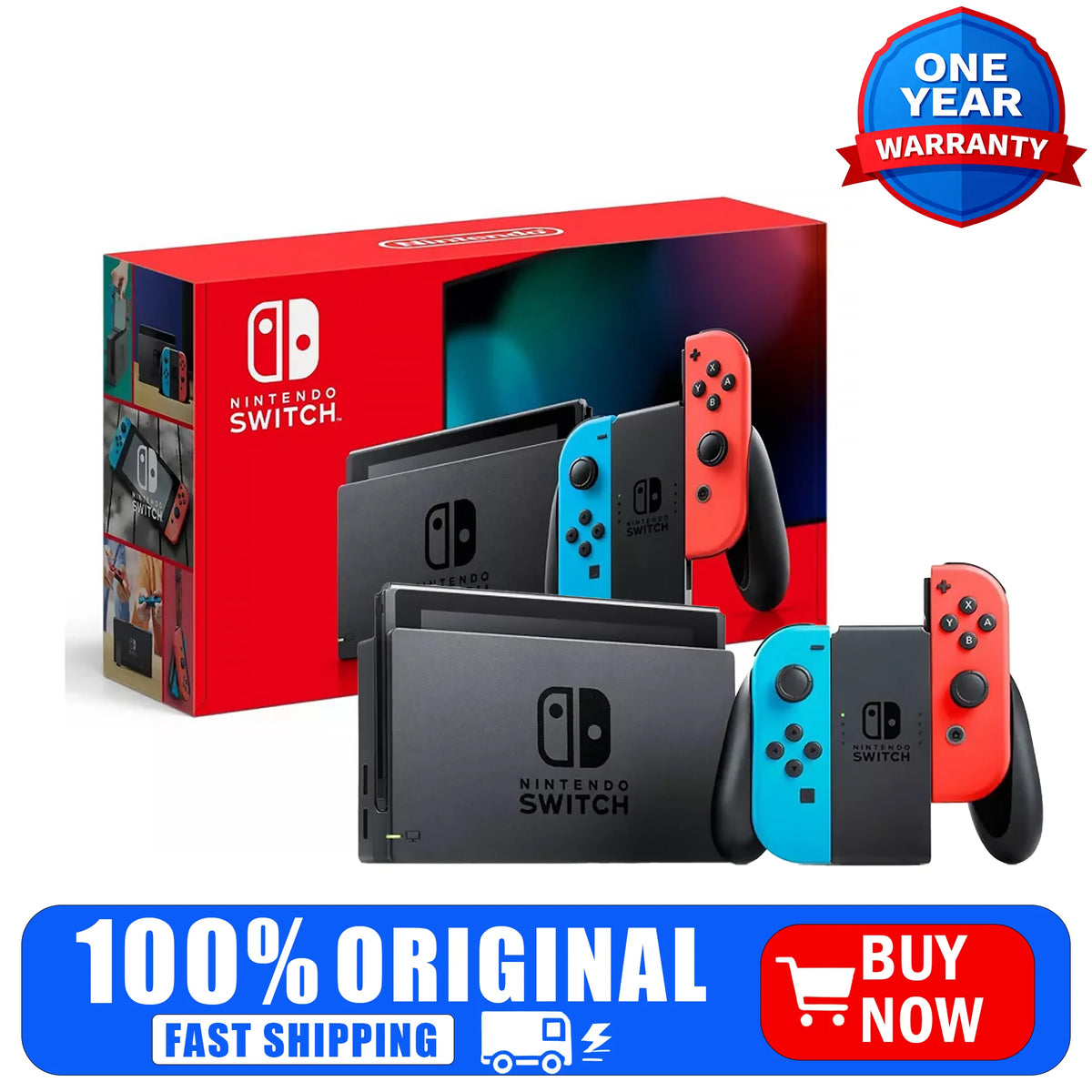 Nintendo Switch Console Neon Blue