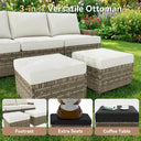 Beige Wicker Patio Sectional Sofa