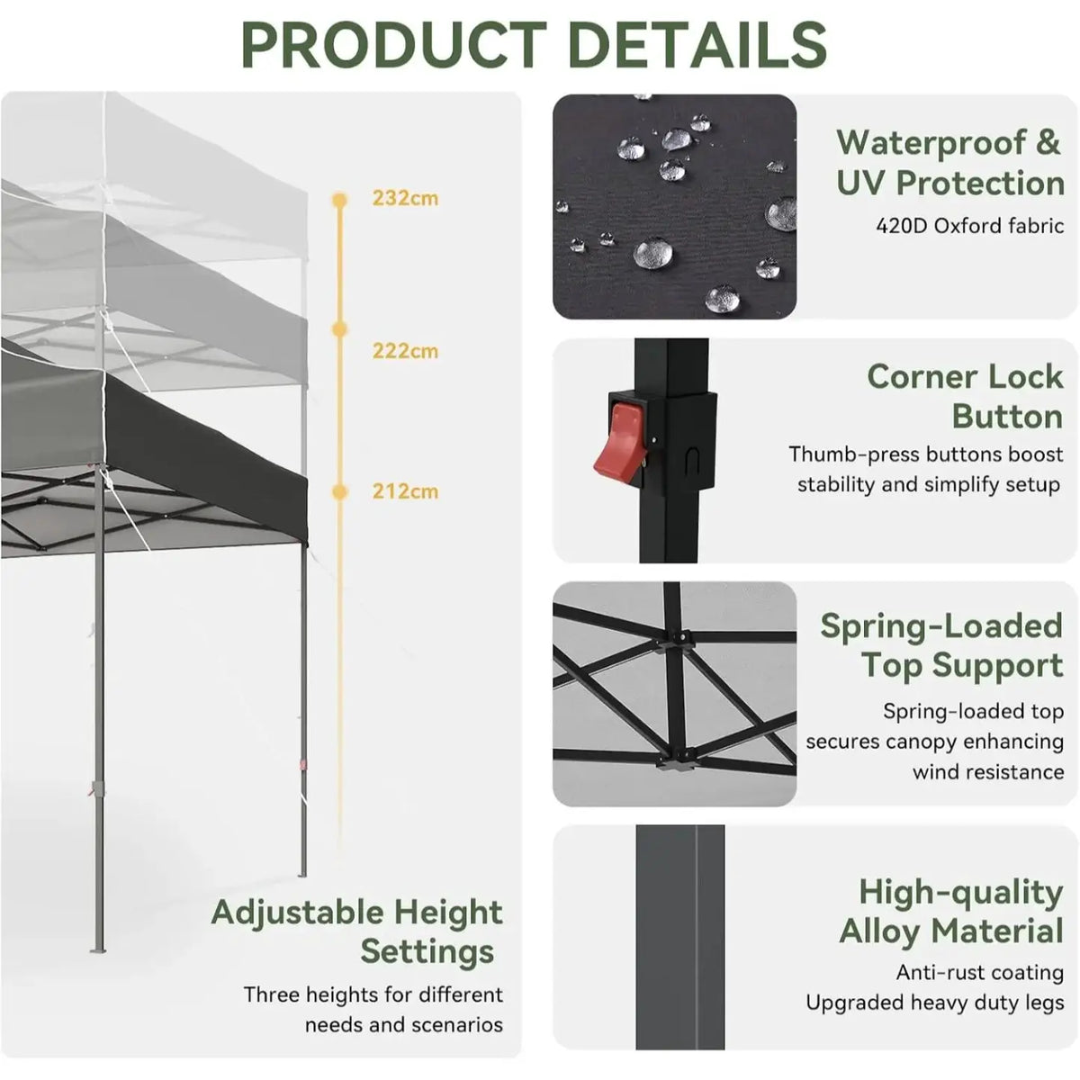 Heavy Duty 10x15ft Pop Up Gazebo