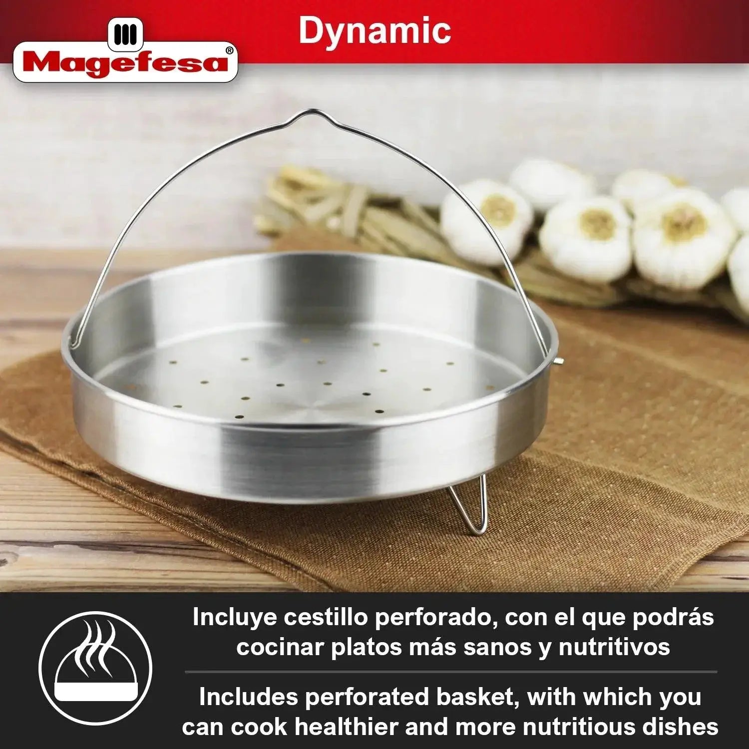 Magefesa Dynamic Fast Pressure Cooker Basket 18 10 Steel