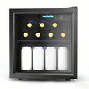 EKOJUCE Mini Fridge with Glass Door | Countertop Beverage Cooler