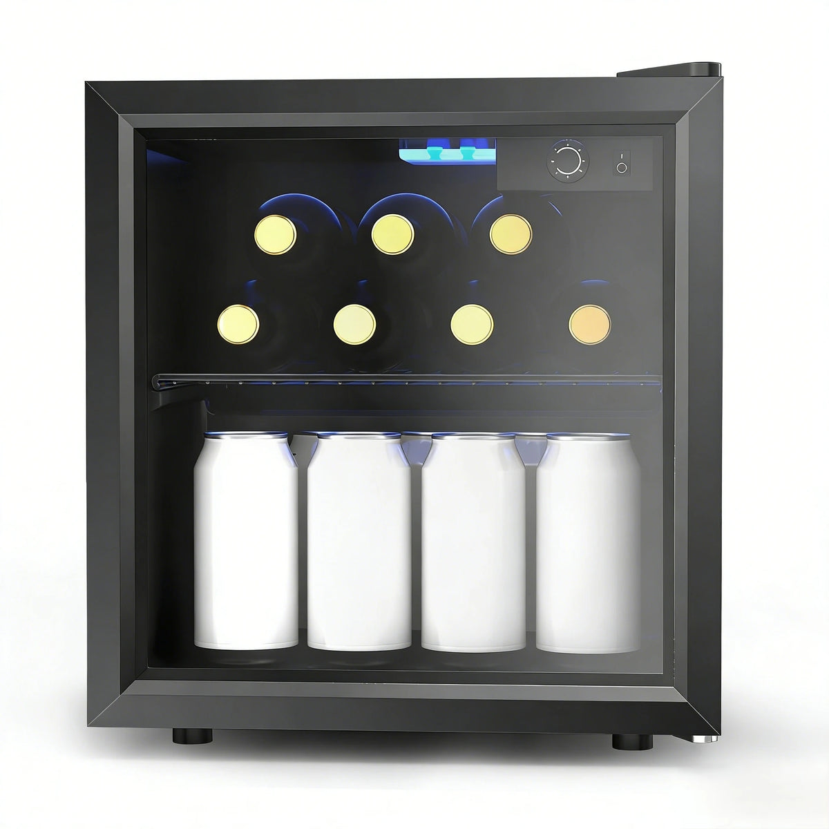 EKOJUCE Mini Fridge with Glass Door | Countertop Beverage Cooler — product view 3