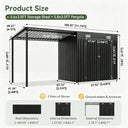 12x4 Ft Metal Storage Shed with Pergola