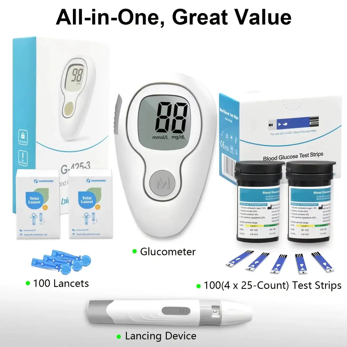Blood Glucose Monitor Kit Auto-Coding Glucometer for Diabetes — product view 9