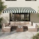 12x10ft Green Striped Patio Shade