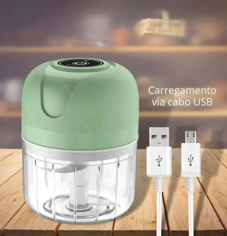 Mini Electric Food Processor 250ml USB 3 Blades Portable