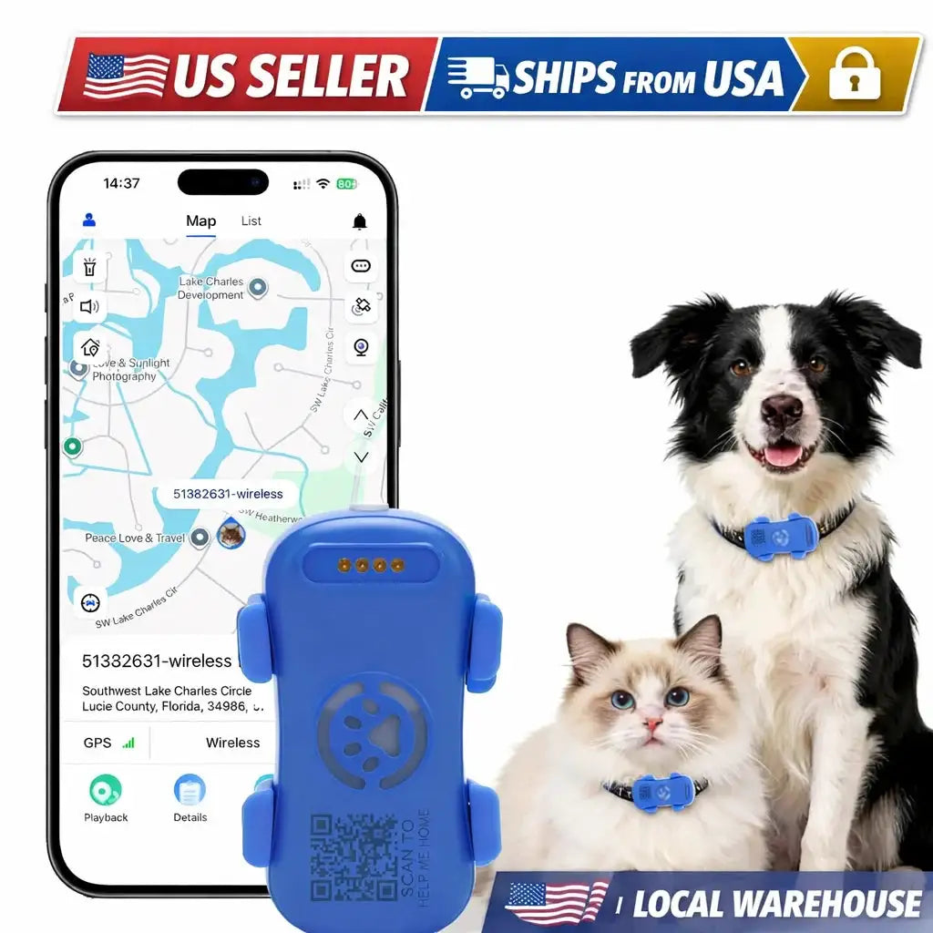 GPS Tracker for Dogs Cats, -time Pet Locator with Light — product view 1