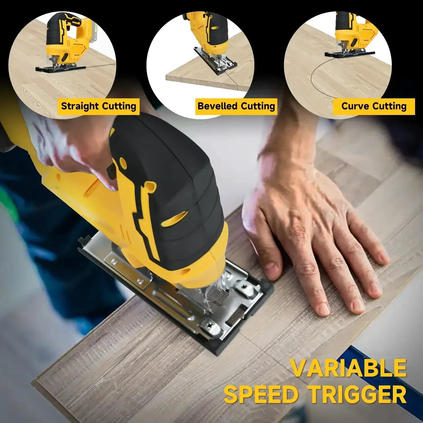 Portable Cordless Jigsaw 80mm 2700RPM Cutting Tool Efficient