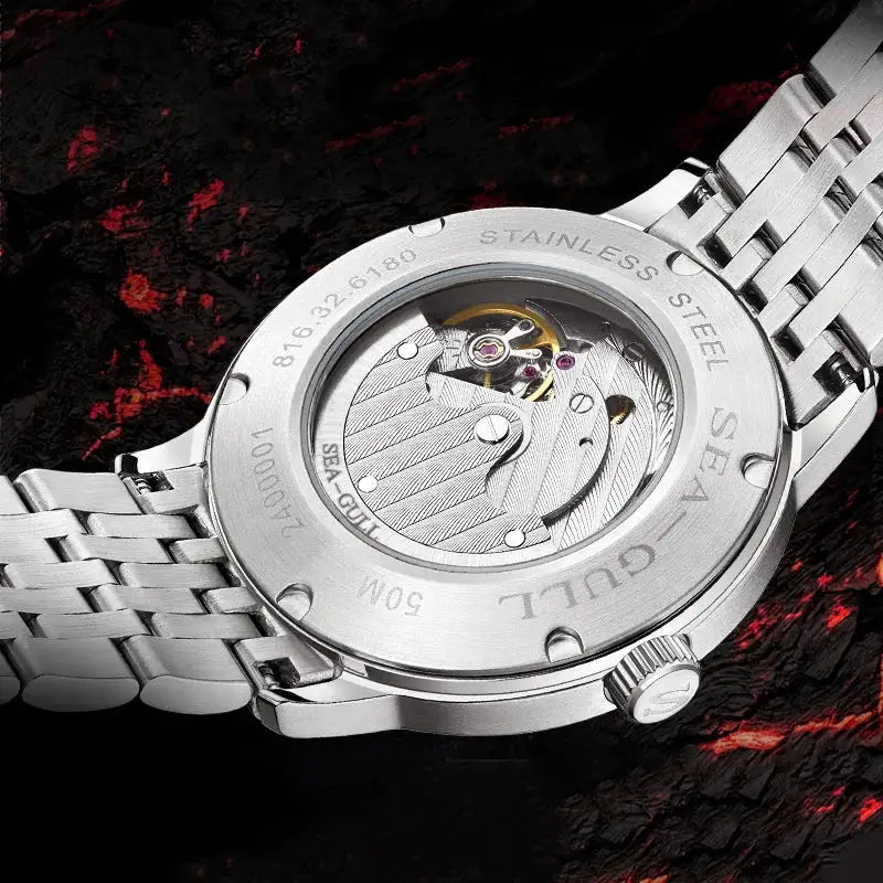 Seagull 2025 New Natural Series Men Watch Automatic Mechanical Watch Polaris Sub Dial Luminous Luxury Dress Men Wristwatch 6180