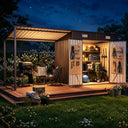 12x4 Ft Metal Storage Shed with Pergola