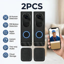 BUFO S7 Smart Video Doorbell 1Pack / 2Pack 1080P HD WiFi Security Camera 5200mAh Battery IP65 Waterproof PIR Motion Detection Full‑Duplex Two‑Way Audio Night Vision RF433 Doorbell Chime CamVigil App Control Home Security