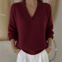 V Neck Casual Pullover Sweater