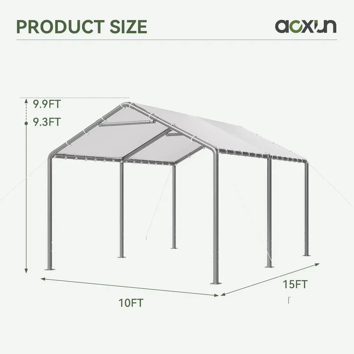 Portable Steel Carport Canopy White