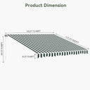 12x10ft Green Striped Patio Shade