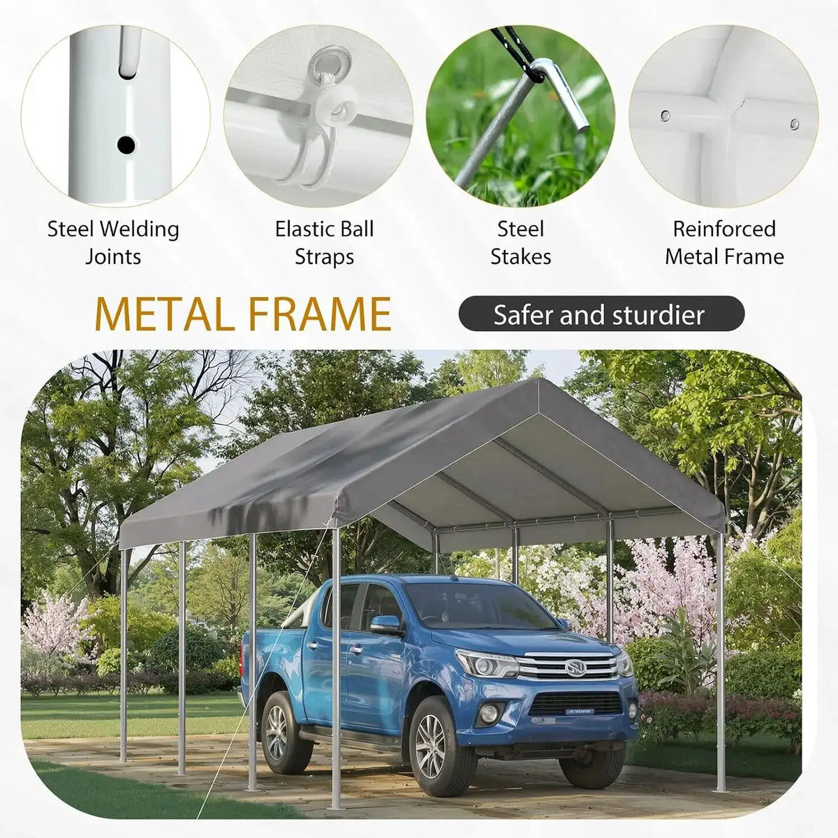 Heavy Duty Galvanized Steel Carport