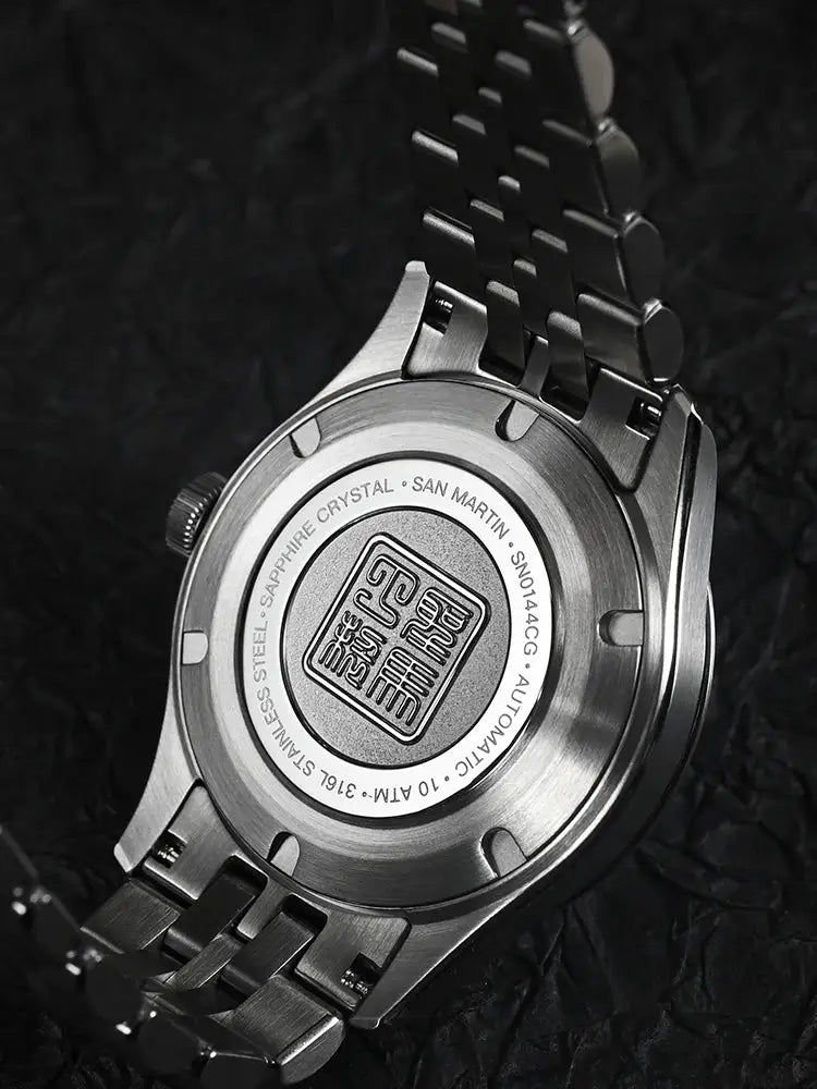 San Martin Retro Distressed Chinese Ancient Coin Textured Dial Miyota 90S5 Original Design Men Automatic Mechanical Watch SN0144