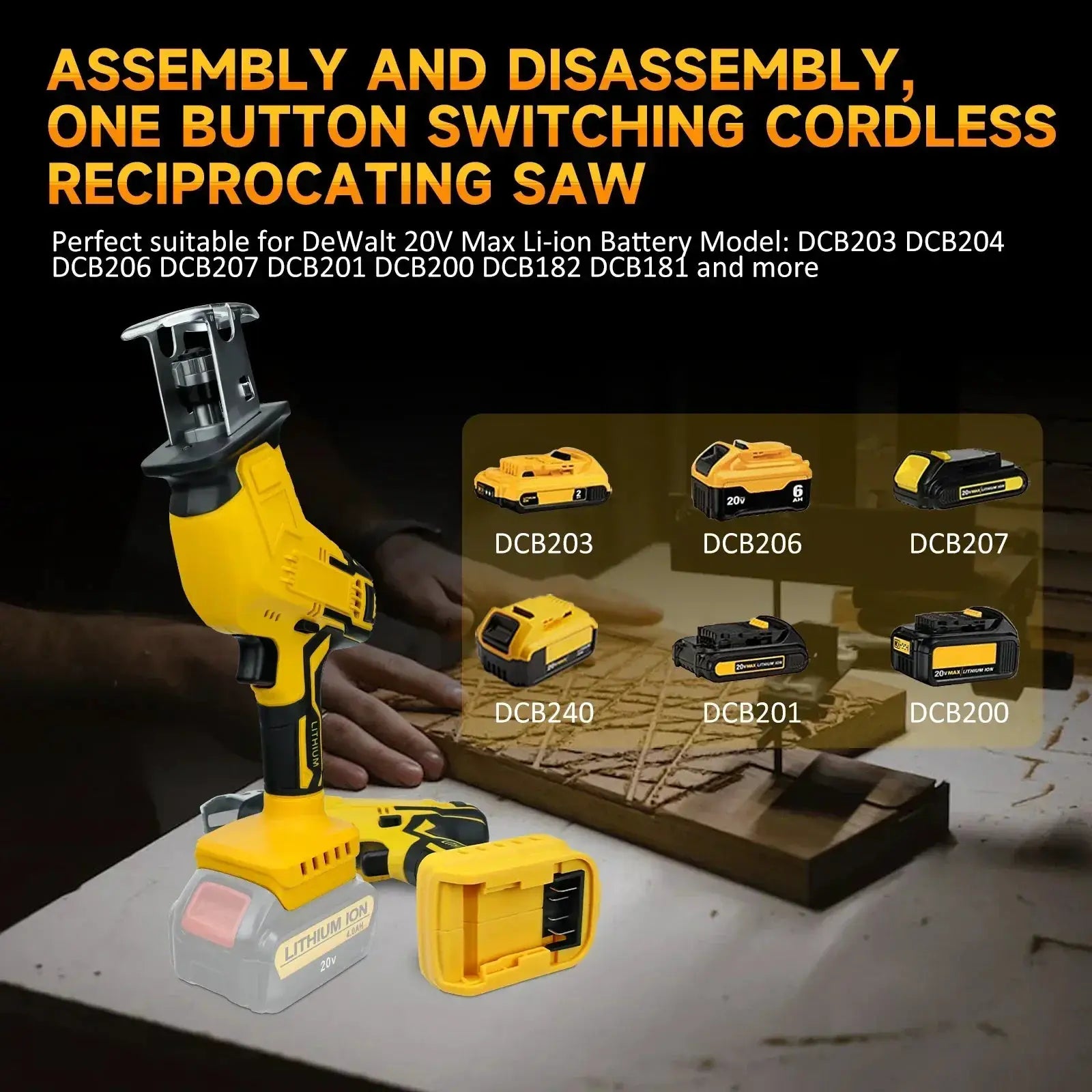 20V Reciprocating Saw 0 To 3000 SPM Ergonomic Tool