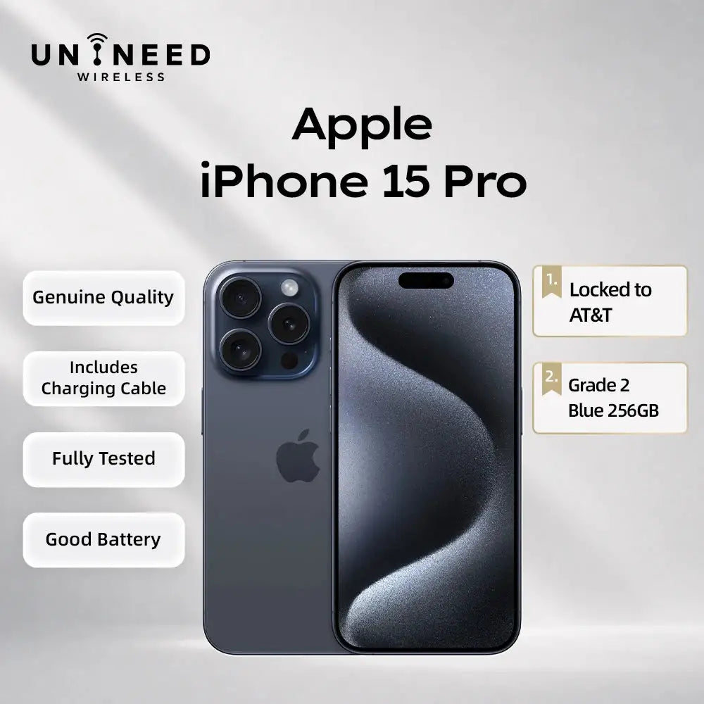 Apple A2848 iPhone 15 Pro Genuine Original Apple Device, Authentic ，Free Charging Cable Included Good Condition Refurbished Used Iphone