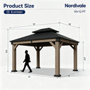 Nordivale Hardtop Cedar Gazebo Set