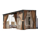 Brown Wall Mounted Pergola With Canopy