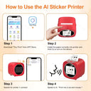 Hands Free AI Voice Control Thermal Printer Wireless Mini Label Maker Home Use