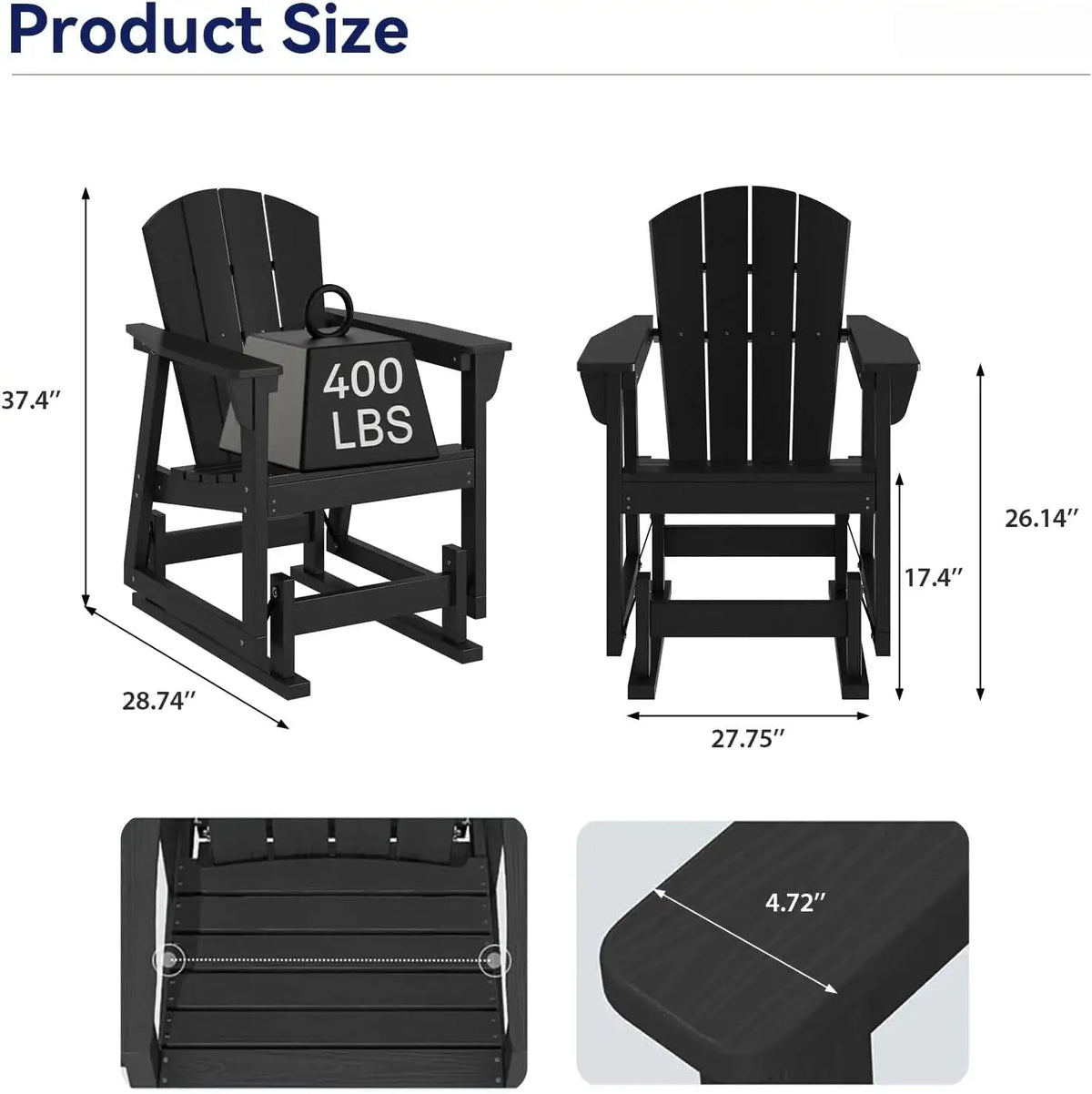 HDPE Outdoor Patio Rocking Chair
