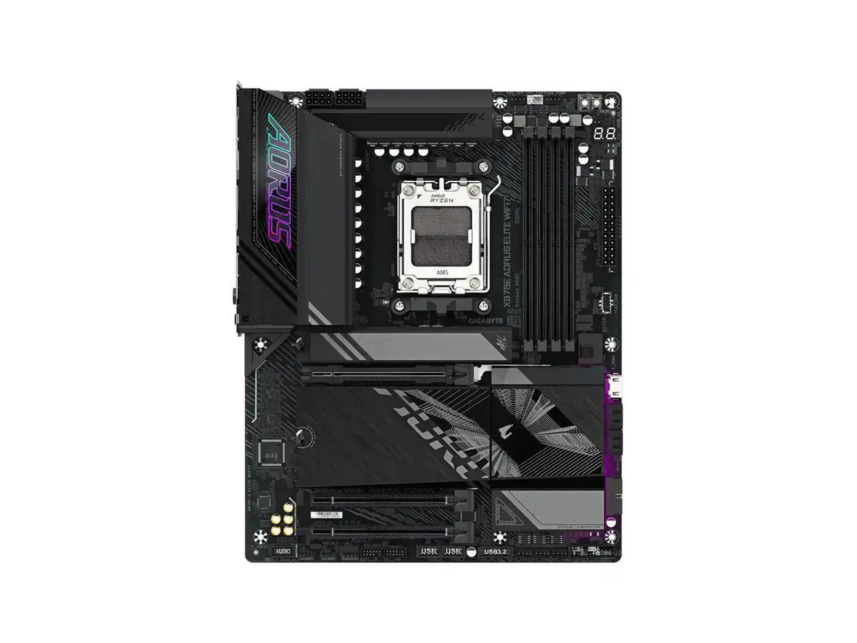 GIGABYTE X870E AORUS ELITE WIFI7 AM5 LGA 1718, ATX, DDR5, 4x M.2, PCIe 5.0, USB4, Wi-Fi 7, 2.5GbE LAN, EZ-Latch, 5-Year Warranty