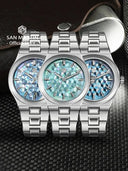 San Martin Original Design Spliced MOP Dial Integrated Bracelet Miyota 90S5 Automatic Mechanical Watches Men Sports Watch SN0149