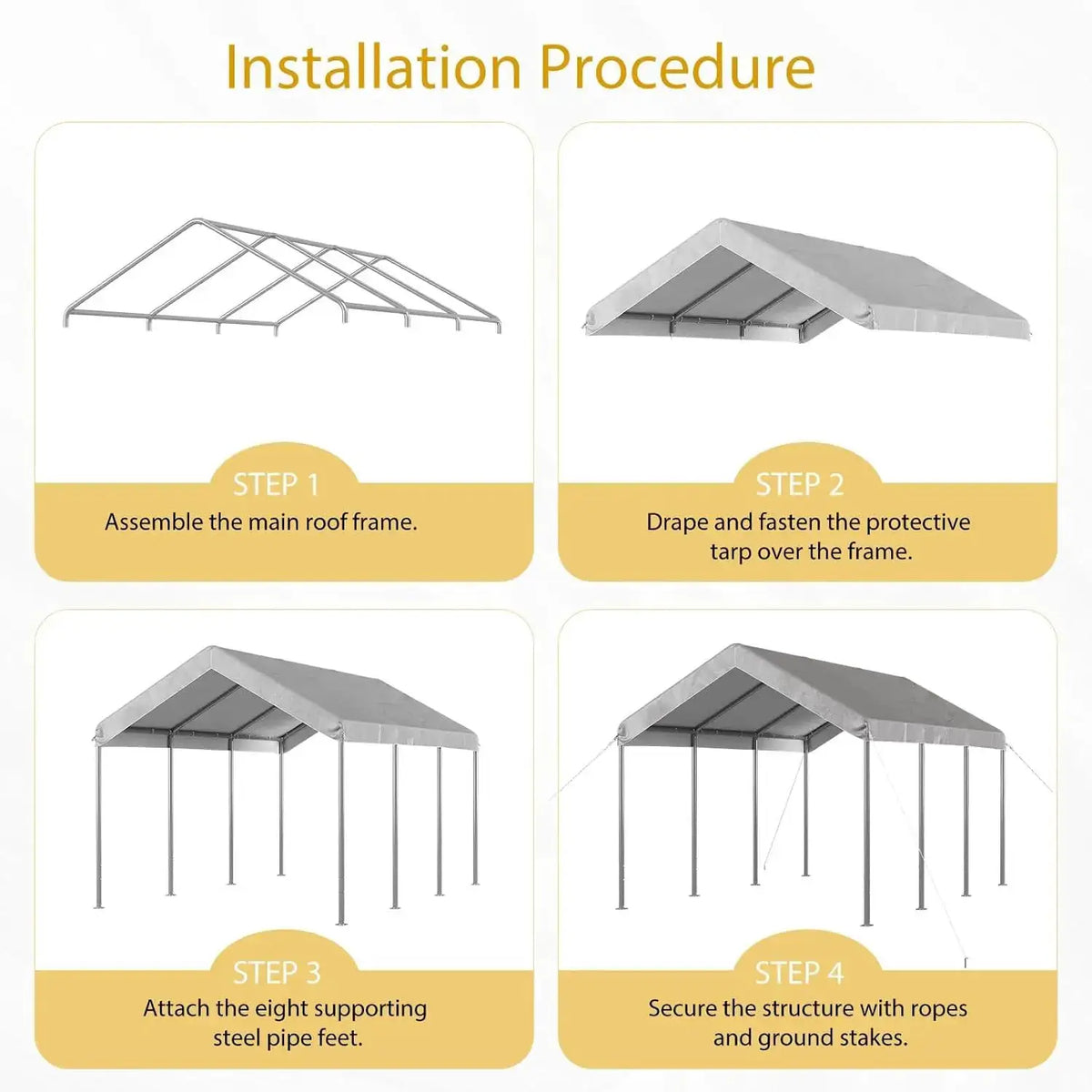 Heavy Duty Galvanized Steel Carport